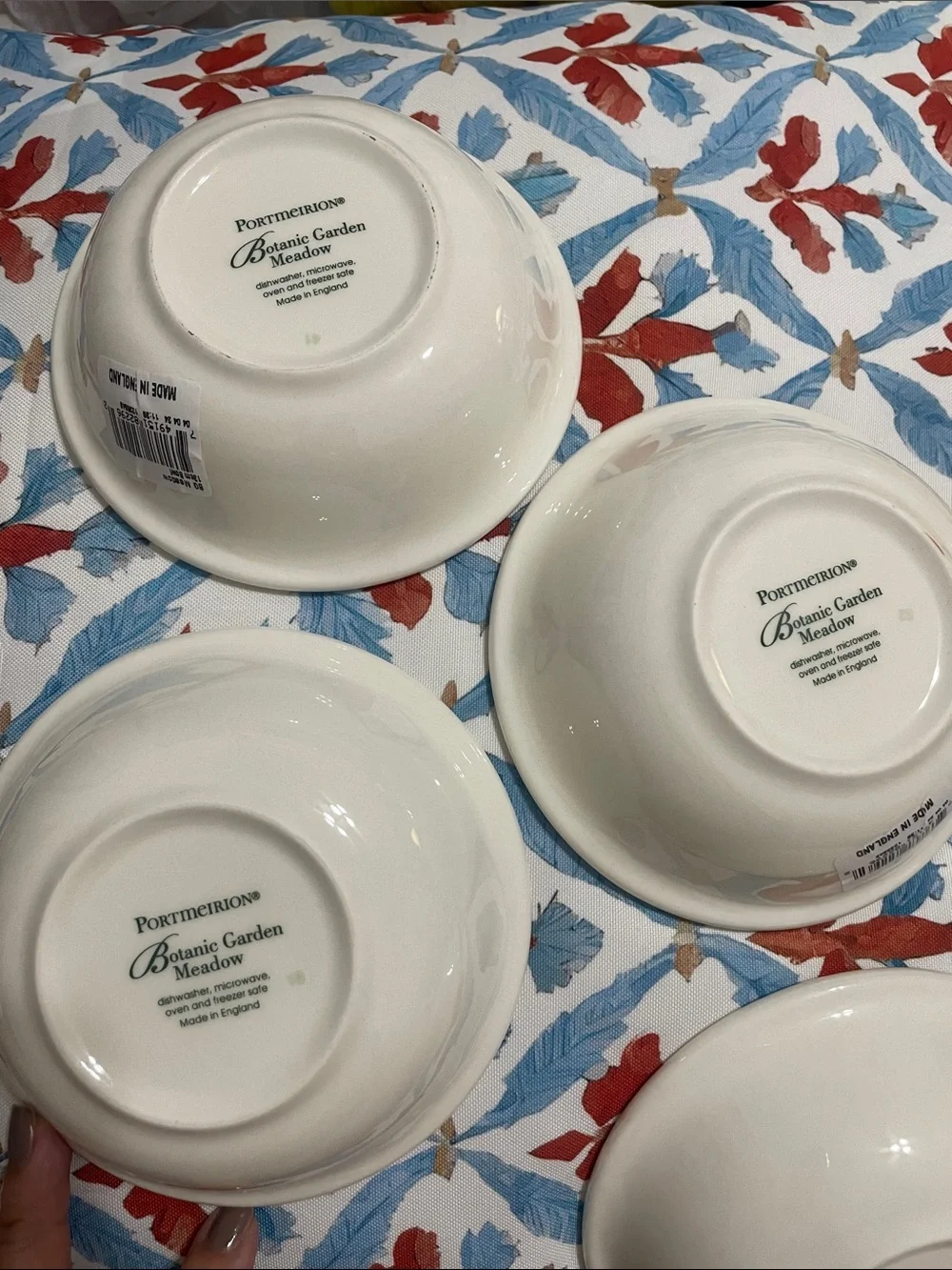 Portmeirion Botanical Ceramic Dessert Bowls - Made in London Set of 6